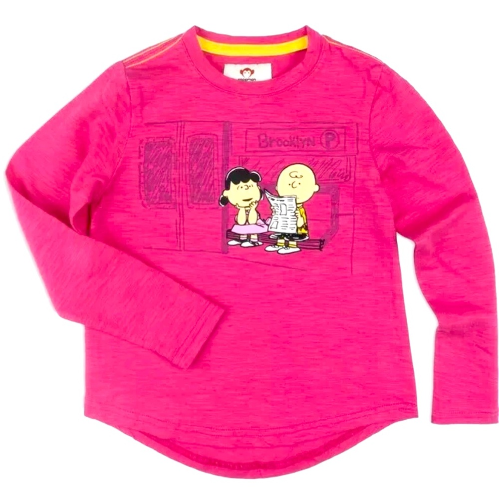 Appaman Peanuts Snoopy Collab - Pink Long Sleeve Girls Tshirt Shirt